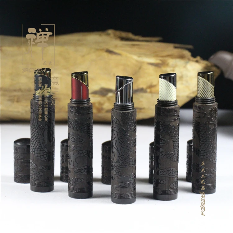 Zhengda wooden Wenwan ebony wood sculpture creative rosewood wood with a lighter lighter birthday.