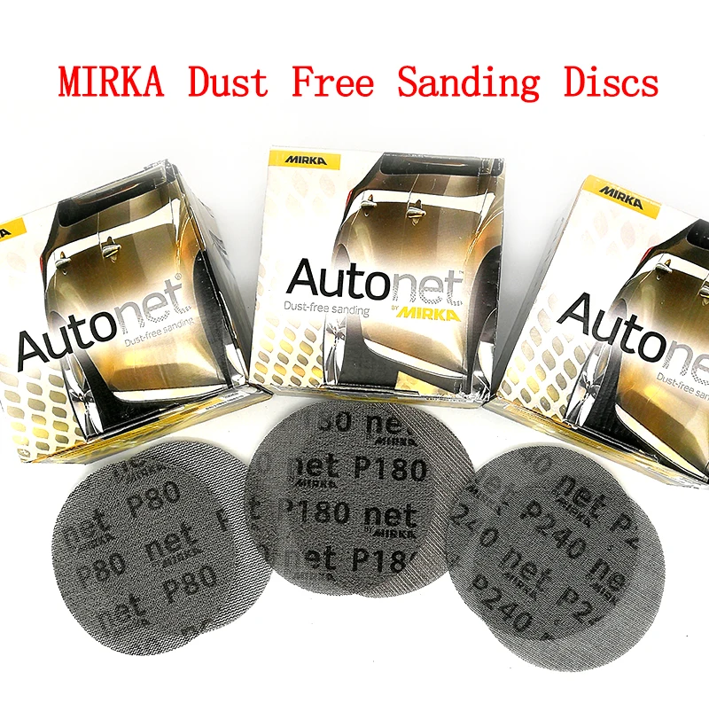 50Pcs/box 5 Inch 125mm Sandpaper Autonet Mesh Sanding Discs Dust Free Anti-blocking 80/120/180/240/320 Grits For Wood  Sanding