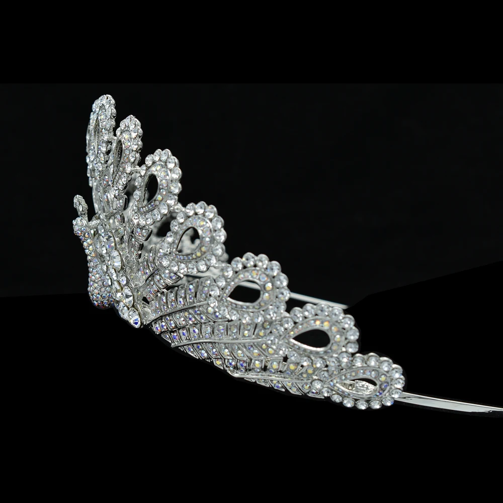 High Quality Austrian Crystal Peacock Tiaras Crown for Women Wedding Jewelry Hair Accessories Gift SH8557