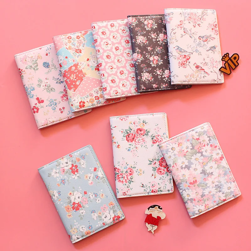 

Many Flowers Ladies Travel Accessories Passport Cover PU Passport Protector With Bank ID Card Holder Case Gifts for Kids Women