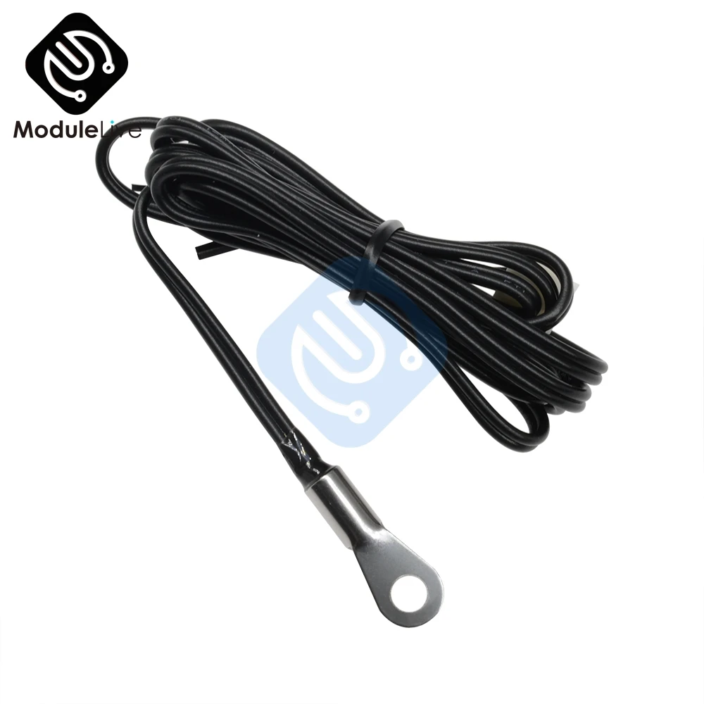 2PCS W1401 W1209 100cm 1m Waterproof NTC 10K 1% 3950 Thermistor Accuracy Temperature Sensor Cable Wire Probe Fixed Mounting Hole