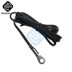 2PCS W1401 W1209 100cm 1m Waterproof NTC 10K 1% 3950 Thermistor Accuracy Temperature Sensor Cable Wire Probe Fixed Mounting Hole