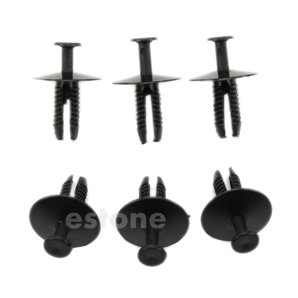 QILEJVS Hot 10pcs 6mm Push Plastic Rivet Pin Clip- Bumpers Trim Panel Fascia for bmw