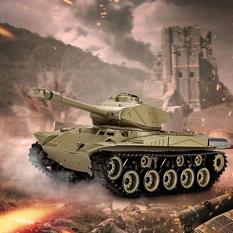 1:16 scale newest 51cm big size simulation rc battle tank with 2.4G plastic or metal smoking BB bullet shoot simulation tank toy