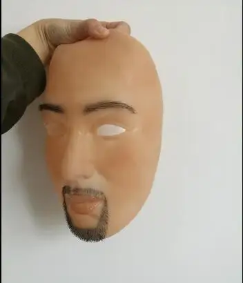 100% Handmade Silicone Sexy And Sweet Half Female&Male Face Mask Ching Crossdress Mask Crossdresser Doll Realistic Skin Mask Toy
