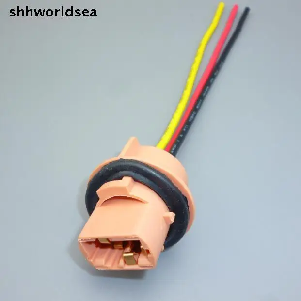 shhworldsea T20 / 3156 / 3157 3PIN 3WIRE Socket Car Bulb Holder Adapter  connector