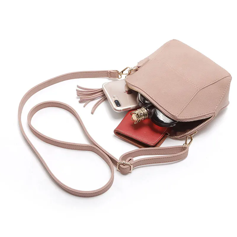 REPRCLA Fashion Matte PU Leather Shoulder Bags Candy Color Shell Women Messenger Bags Crossbody Tassel Ladies Bag Handbags