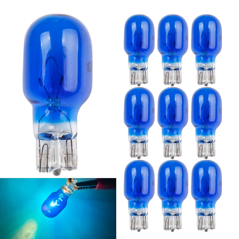 10pcs Clear Glass T15 W16W Reverse Lights Halogen Lamp 12V 18W  Interior Light Parking Light Bulbs Side Light Atomotive Ice Blue