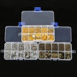 1set 10 Grid Box Single Ring & Lobster Clasp & Tail Chain & Clip & For Making Bracelet Necklace Jewelry Jewelry Tool Beading DIY