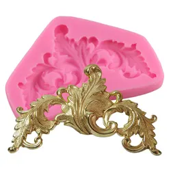 Mujiang Baroque Scroll Relief Silicone Mold DIY Relief Cake Border Fondant Cake Decorating Tools Candy Chocolate Clay Molds