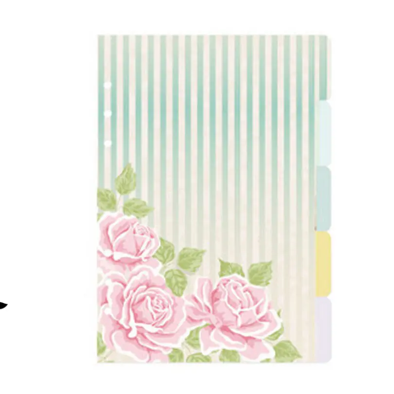 Dokibook A5 A6 Peggy Spiral Notebook Loose Leaf  Separator Pages Flowers 5 sheets Separate Match filofax Kikkik