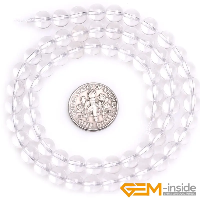 Natural Stone AAA Grade White Clear Rock Quartzs Round Beads For Jewelry Making Strand 15 Inch DIY Bracelet Jewelry Bead 6mm 8mm