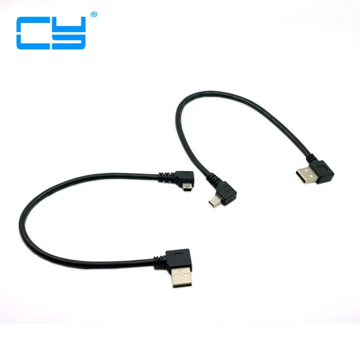 USB To Mini USB Data Charger Cable 90 Degree Left & Right 90 Angled Connector 20cm 0.2m Mini Usb Cable Short Cord