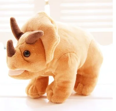 about 20cm lovely cartoon light brown rhinoceros plush toy, birthday gift h636