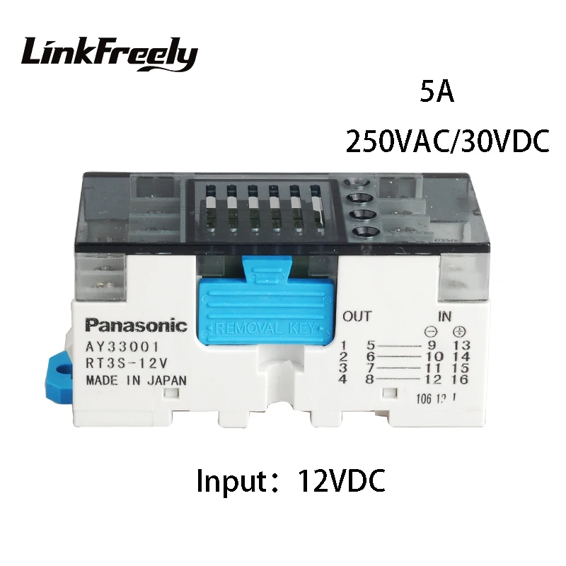 

RT3S- 12V 2pcs High Quality Integrated Micro Relay Base Input 12V DC Output 250V AC 30V DC 5A Terminal Relay Mudule Group