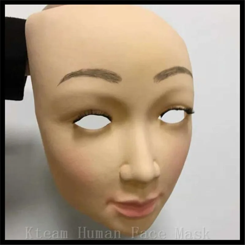 Hot New 100% Latex Lady Skin Mask crossdress female mask realistic silicone party mask Women Face Mask For Cosplay free size