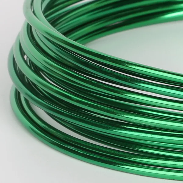 Wholesale 2mm 12 gauge length 5m anodized aluminum round wire dead soft DIY jewelry craft metallic beading wire 12 colors