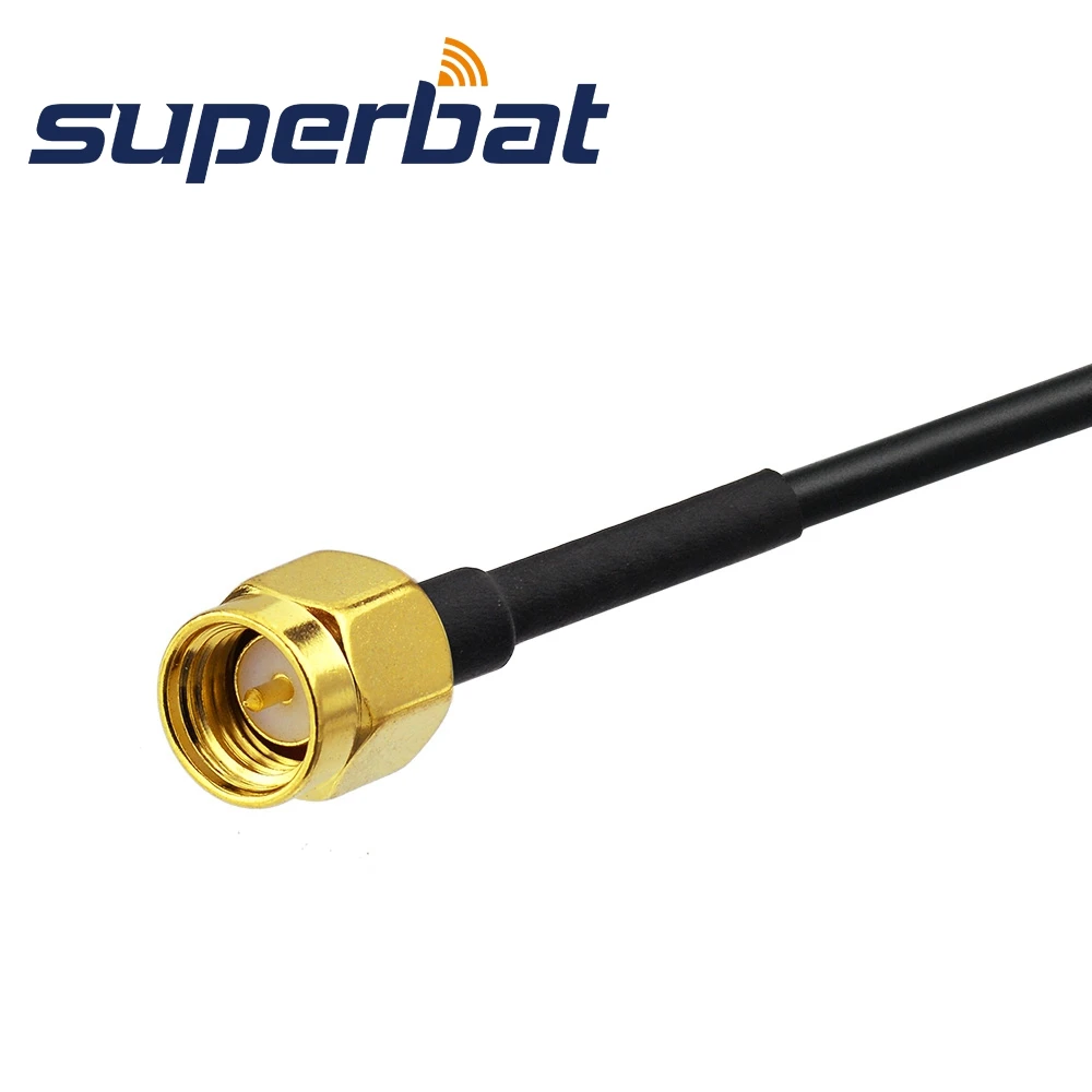 Superbat F Female to SMA Male Straight Crimp RG174 15cm Pigtail Cable RF Coaxial Jumper Cable Assembly