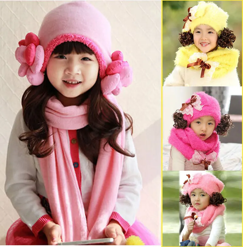 

Cute Dear Baby toddler kids Sweet Princess Girls Flower Winter Lace Infant Beanie Cap Hat Headwear Hair Accessories Head Wear