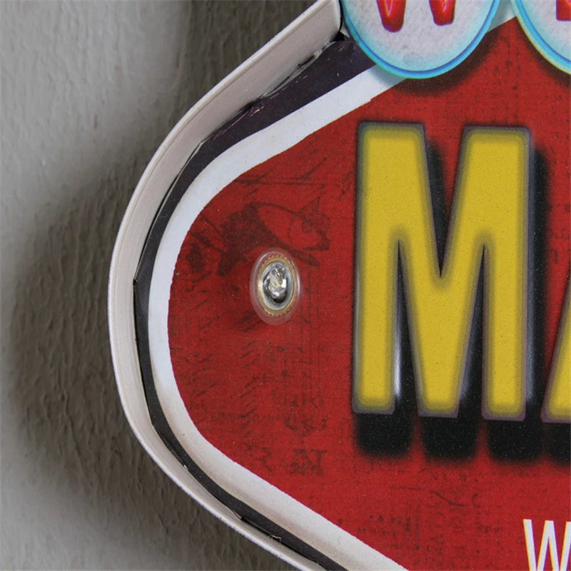 Vintage LED Metal Neon Signs, Welcome Man Cave, Decorative Bar, Pub, Home Wall Decoration, Illuminated Signboard, Hanging Sign