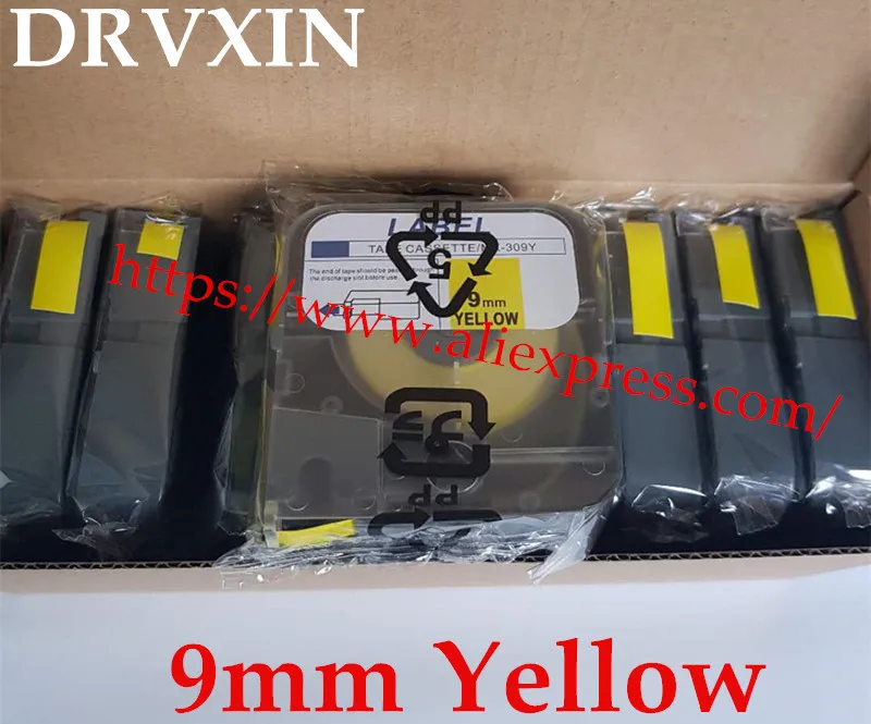 10pcs Max Tapes Label Cassette LM-TP309Y( Yellow)Compatible MAX LETATWIN Cable ID Printer lm-380a,lm-390a/pc,lm-380e