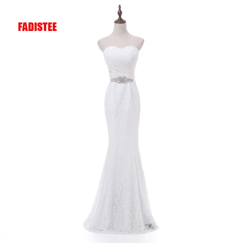 

New arrival elegant wedding party Dresses lace Vestido de Festa mermaid crystal sashes sexy backless long gown