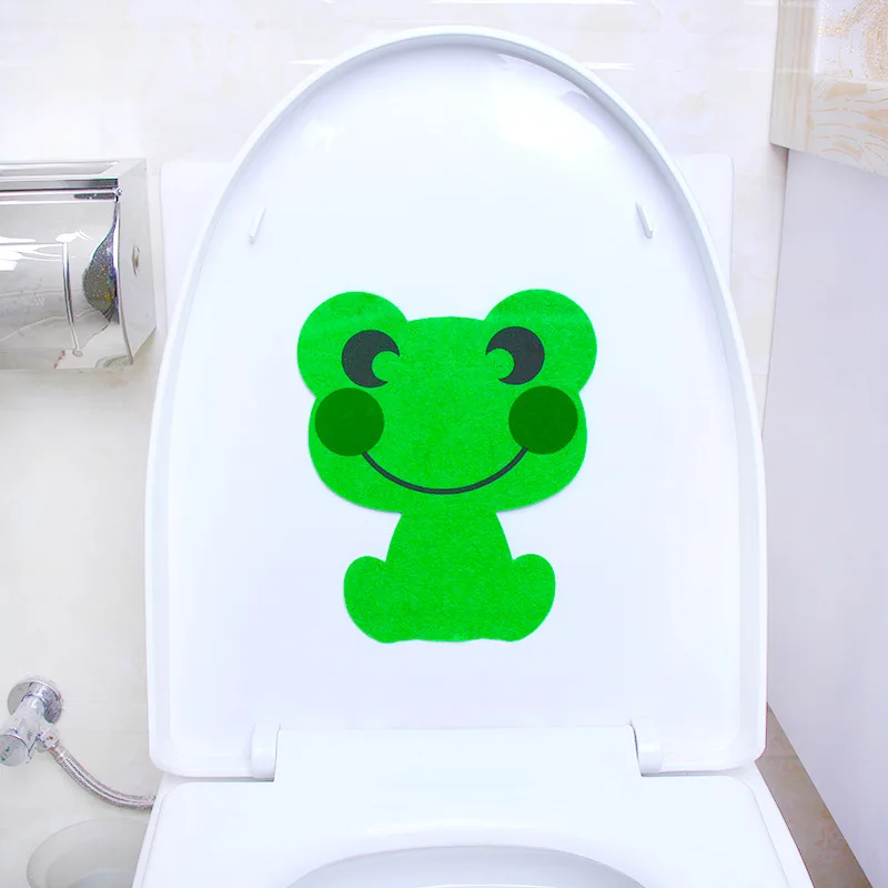 Cartoon Lovely Animal Toilet Stickers Room Decor Cupboard Home Decoration Bathroom Bear Frog Rabbit Wall Sticker