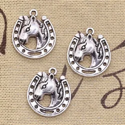 8pcs Charms Horse Steed Horseshoe 21x19mm Antique Making Pendant fit,Vintage Tibetan Silver color,DIY Handmade Jewelry