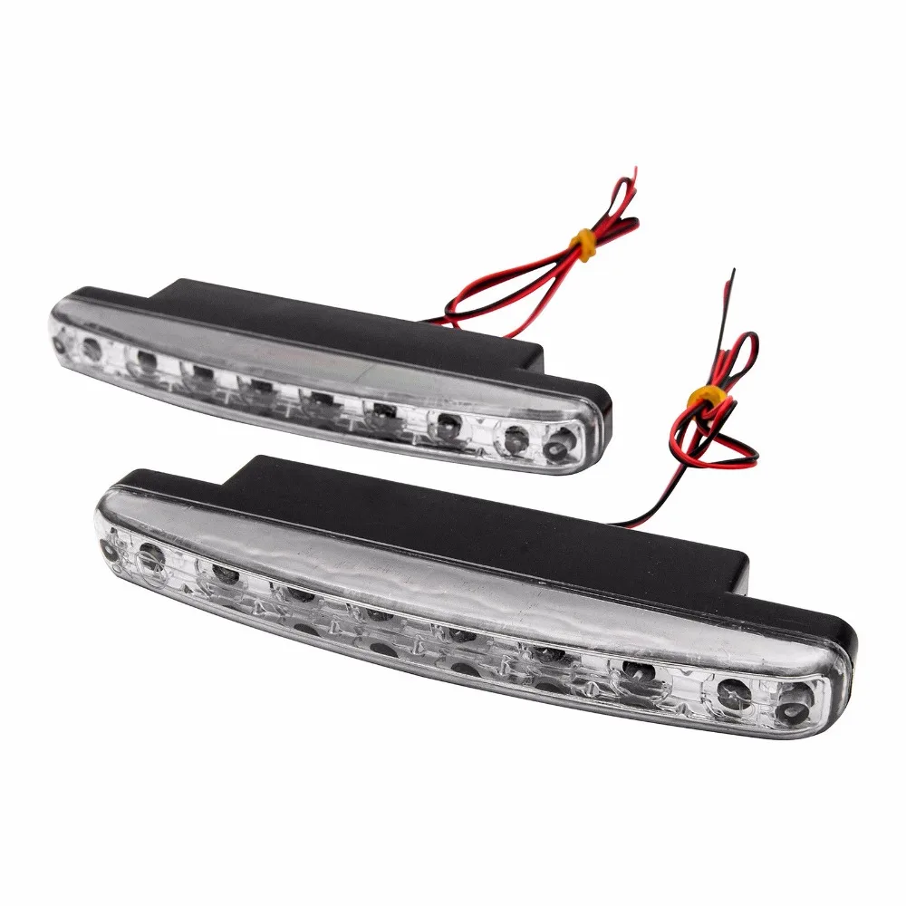 2pcs LED Car Daytime Running Lights DRL 8 LED COB Chips Auto Fog Lamp Headlight Accessories 6000K DC 12V Car Styling