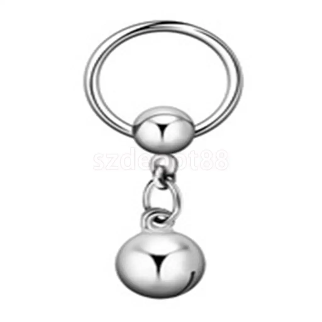 1 Pair 14G Stainless Steel Bell Charm Pendant Nipple Ring Body Piercing