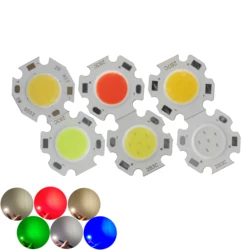 Module de Source de lumière LED rond en aluminium, puces de retournement de lampe COB bleue verte rouge pour spot de 20mm 11mm 3W 5W 7W