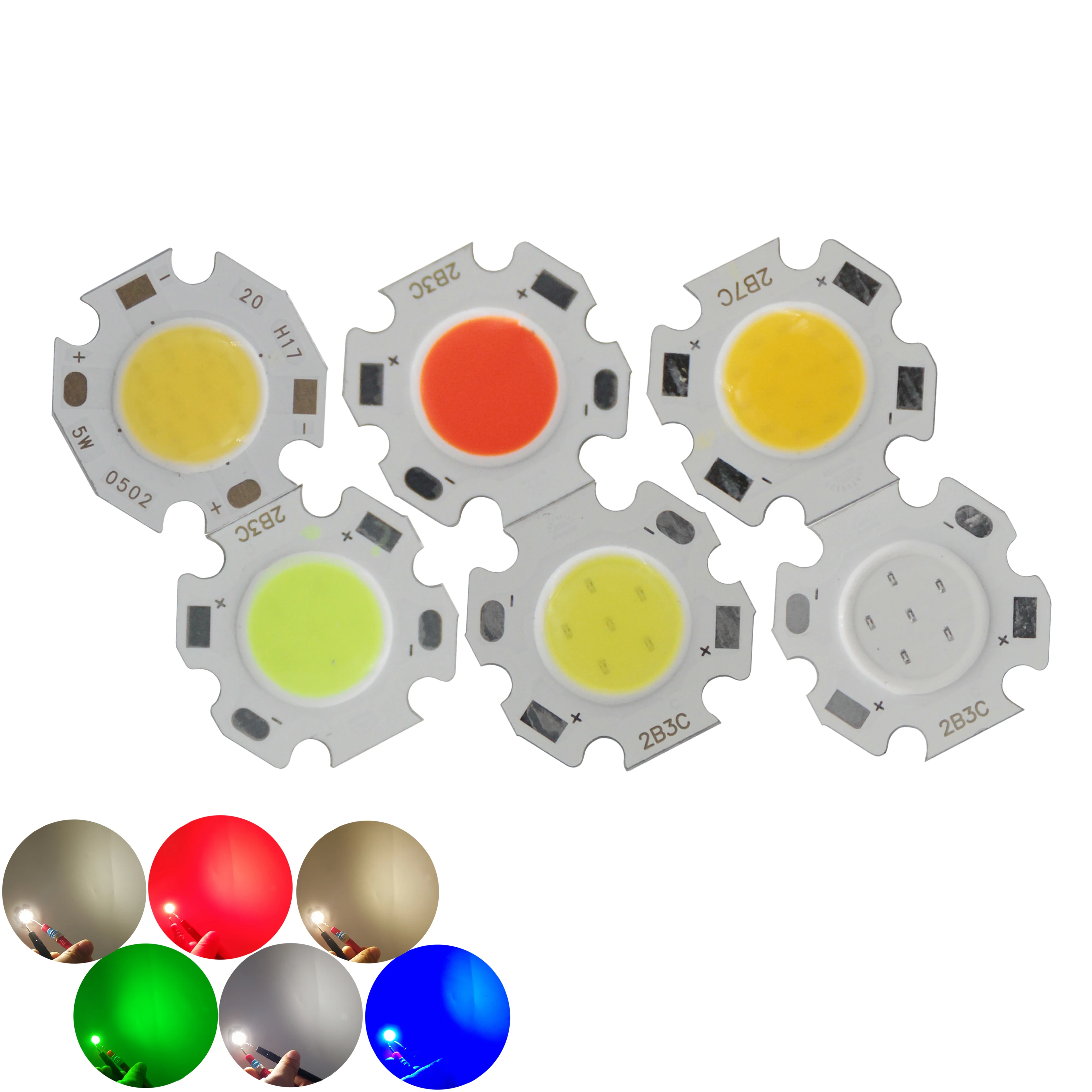 big sale 20mm 11mm Round Aluminum LED Light Source Module 3W 5W 7W blue green red COB lamp Flip chips for spot light