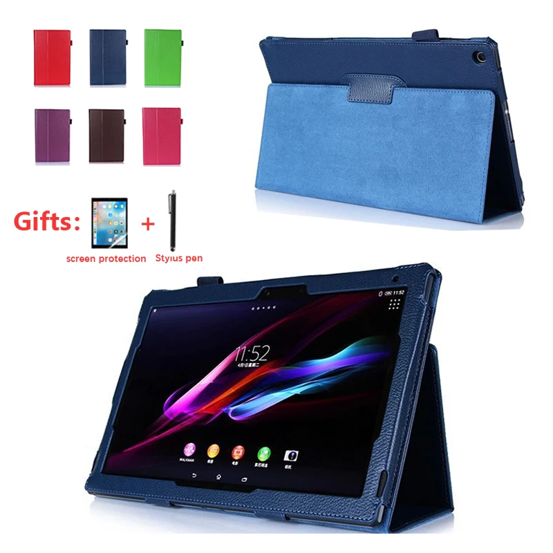 

Cover Case for 10.1 inch Sony Xperia Tablet Z/Z2, Filp PU Leather Protective Cover for Sony Xperia Z2 Z1 Tablet+film Stylus Pen