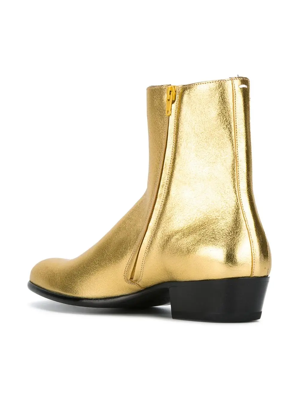 Botas Chelsea de alta calidad para hombre, Botines de cuero dorado metálico con cremallera, estilo occidental