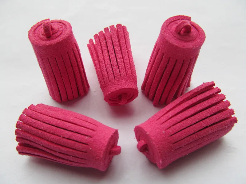 Free Shipping 10pcs 33mm Handbag Tassels,DIY Accessories, Magenta Korean Fleece Suede Cord,Chamois Macrame Bag Component