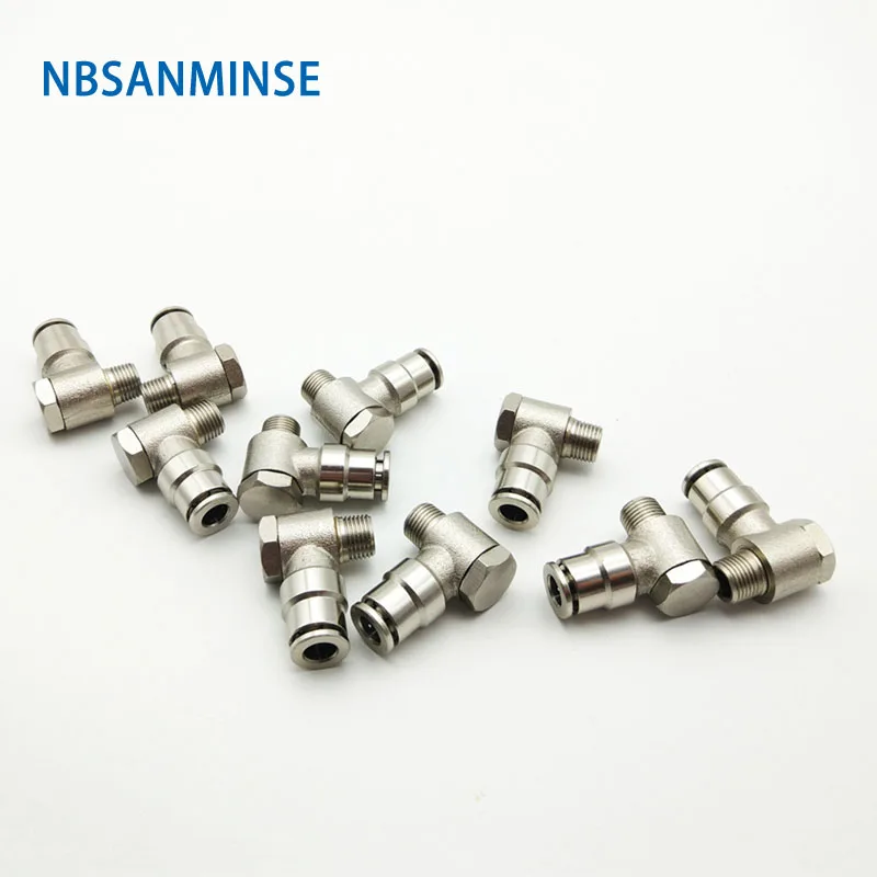 

NBSANMINSE 10Pcs/Lot PHT M5 1/8 1/4 3/8 1/2 Brass Fitting Male Thread Pneumatic Push In Metal Air Fitting