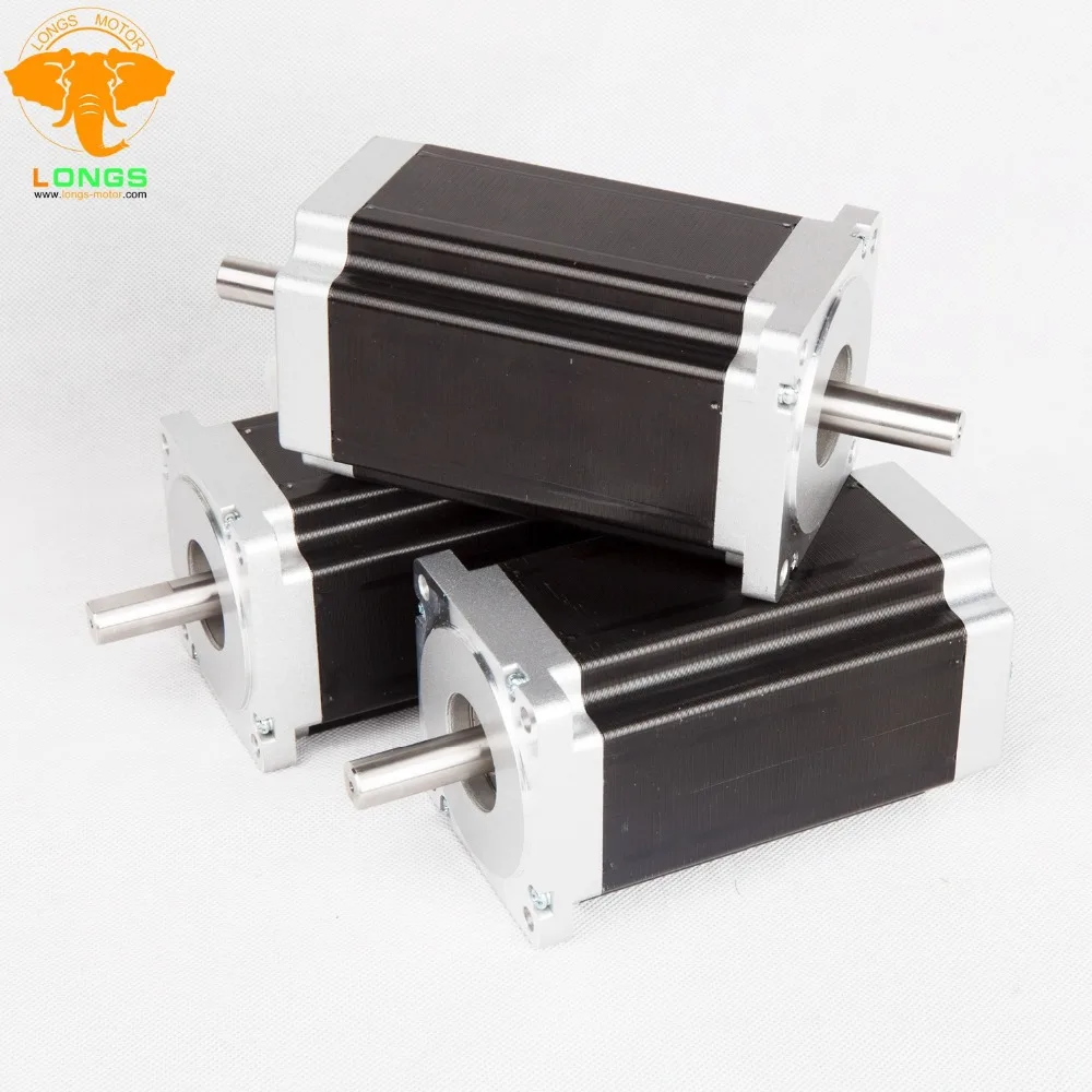 EU Free shipping[3~8days] Stepper Motor 3PCS  NEMA34 Stepper Motor 1600 oz.in 4 leads bipolar dual shaft  CNC