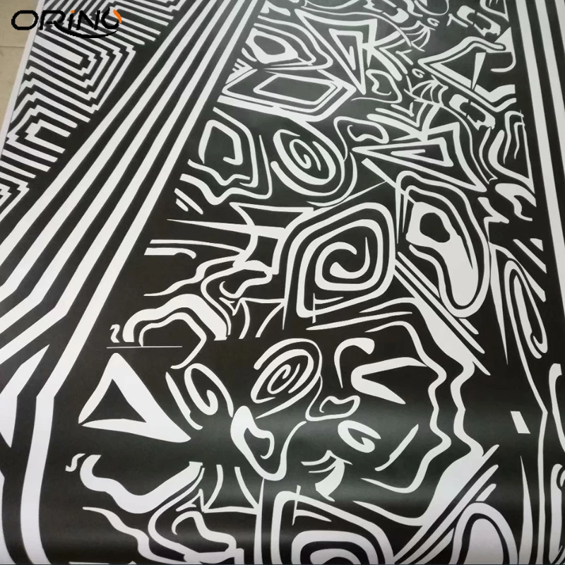 

Black White Camouflage Vinyl Film Car Wrap With Air Bubble Free Car Wrapping Motorcycle Decal Sticker ORINO WRAPS