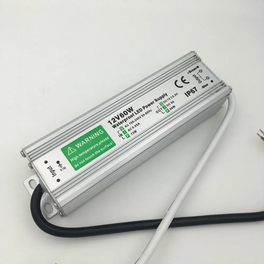 Metal Case IP67 Transformer LED Power Supply 60W 80W 100W 150W AC 220V 110V to DC 12V Adapter Driver for Strip Garden Lamp