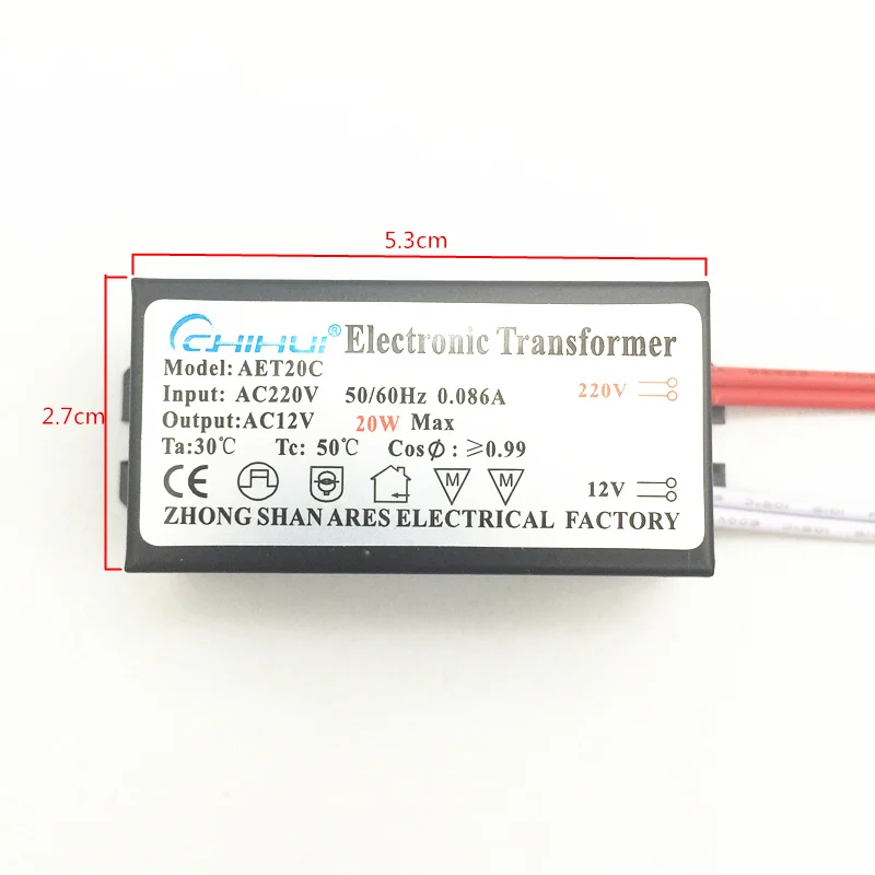 20W LED Electronic Transformer LED driver Power Supply AC220V To AC12V For 12V MR11 MR16 G4 LED Lamp Bulbs Or Halogen Lamp Beads