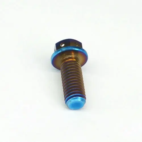 LOT 4 M8x1.25x20mm Burn Blue GR5 Titanium Motorcycle Flange Screw Bolts Hex Concave Head Hollow