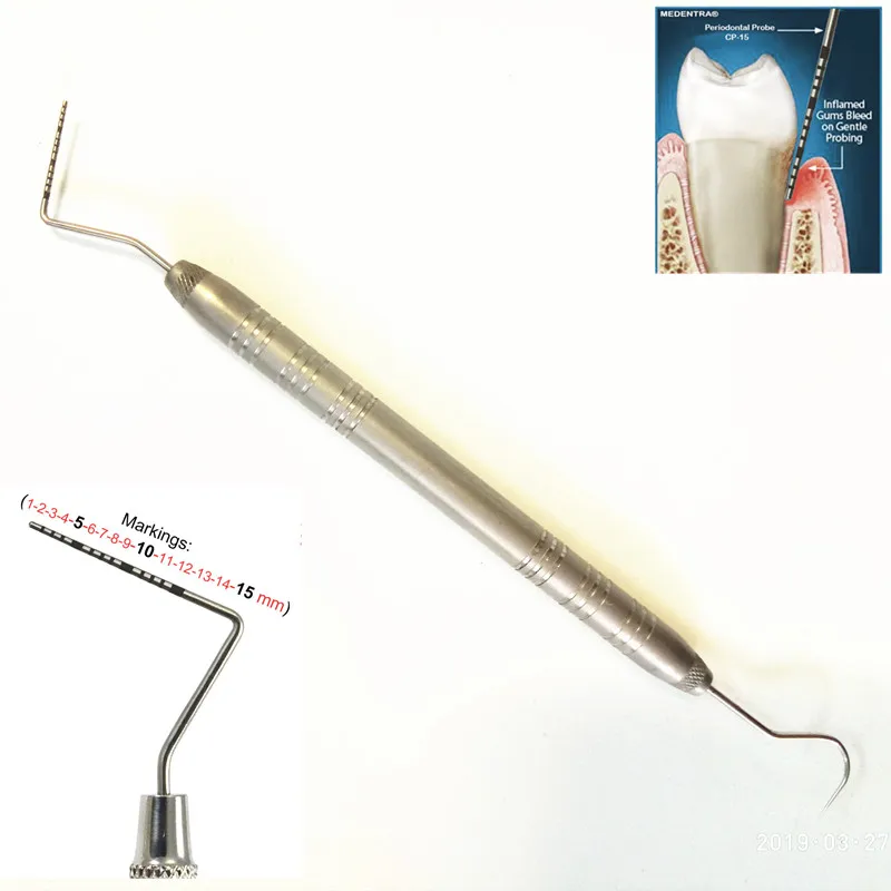 1-częściowa stomatologiczna sonda przyzębia ze stali nierdzewnej ze skalatorem Explorer Instrument Endodontyczny