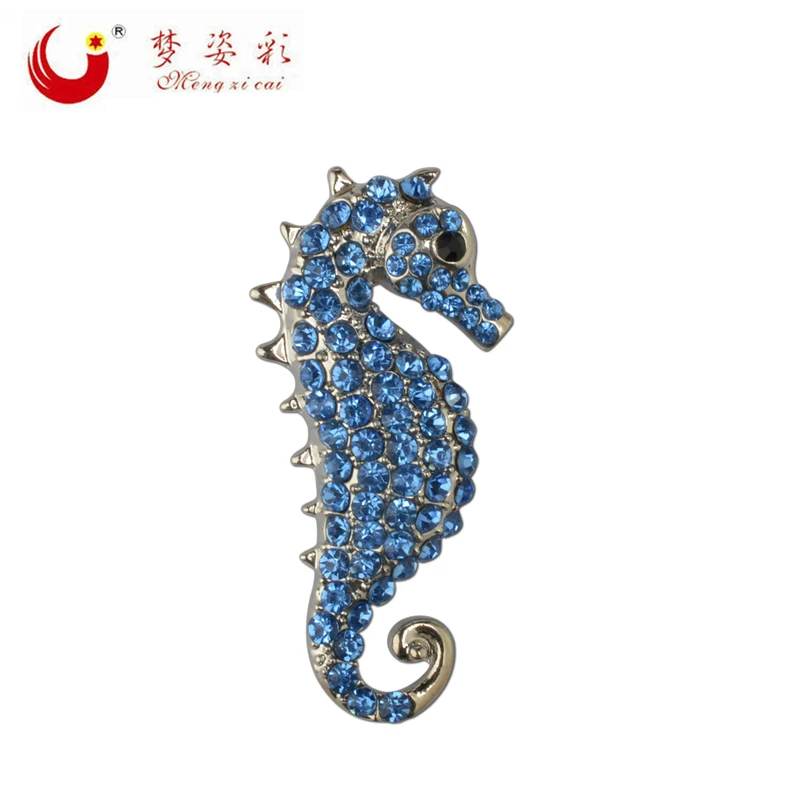 2019 Small Vintage Cute Hijab Sea Horse Brooch Cheap Strass Crystal Broches Mujer Broach Accessories  X1394