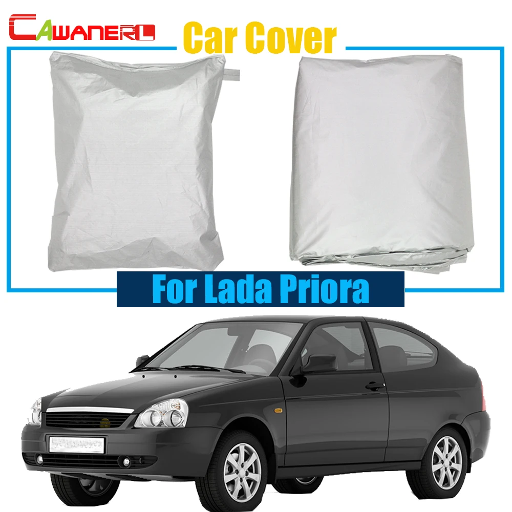 Cawanerl Full Auto Car Cover Anti UV Sun Rain Snow Resistant Cover Dustproof For Lada Priora