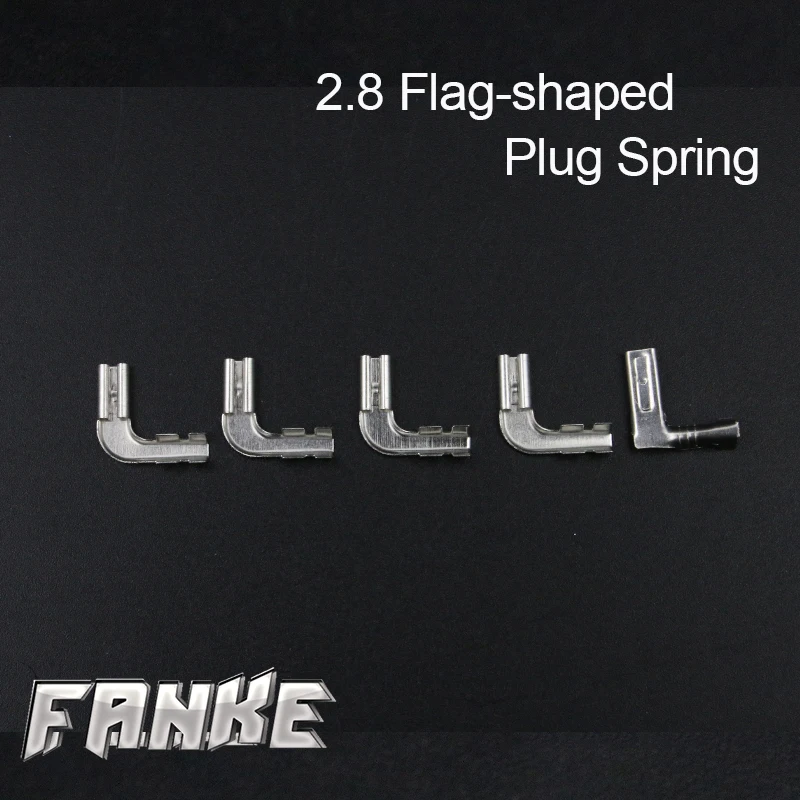 100pcs/lot Tin-Plated Flat-Shaped 2.8 Plug Spring Non-insulated Cold Wire Terminals Enable Plug-pull Car Speaker Terminals