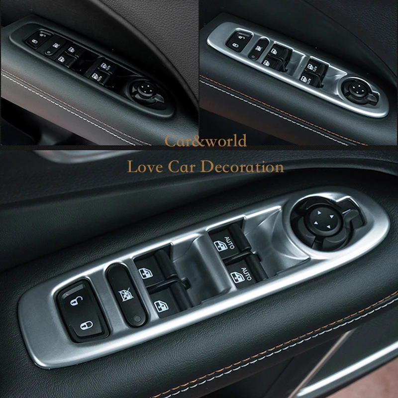 Accessories ABS Chrome Interior Armrest Decoration Door Window Switch Button Cover Trim For Jeep Compass 2017-2020 Car-Styling