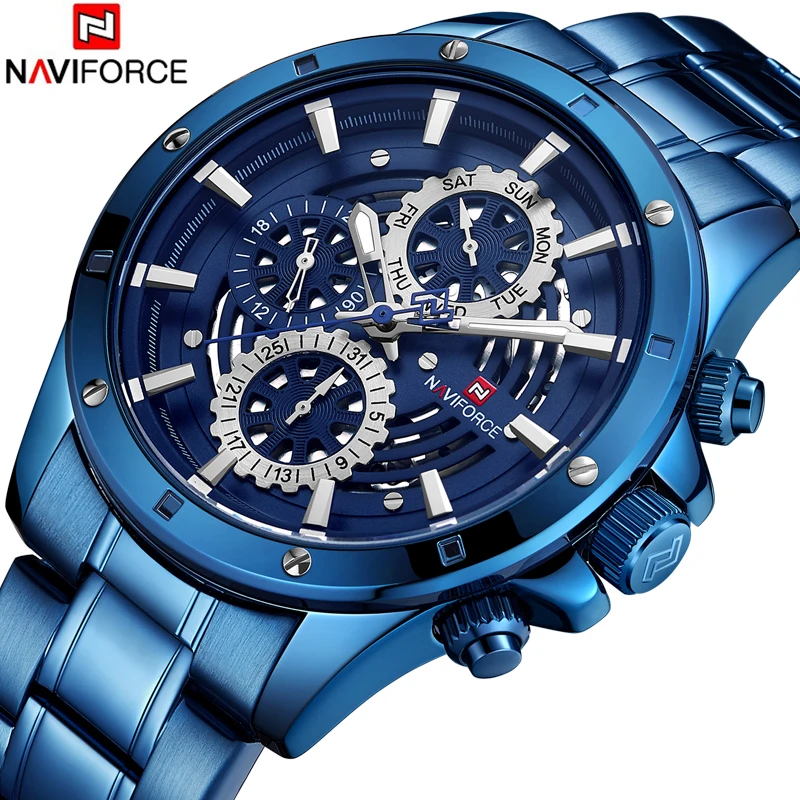 

NAVIFORCE Top Luxury Brand Men Sports Watches Men's Quartz 24 Hours Date Clock Man Fashion Casual Gold Waterproof Wirst Watch