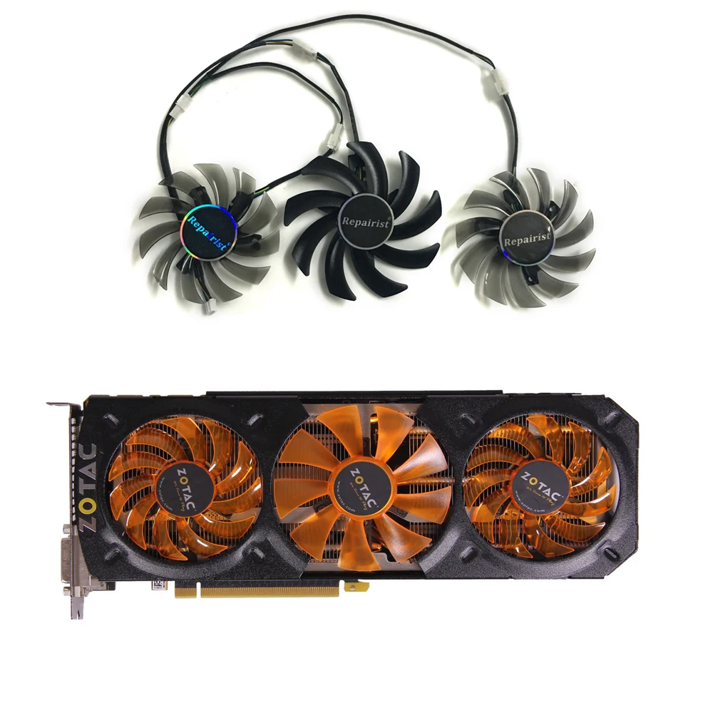 3Pcs/Set GA91S2H GA81S2U GTX780/770 Video Cards Cooler Fan For ZOTAC GTX 770-4GD5 Graphics Replace