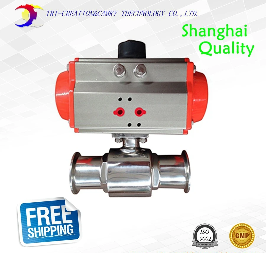 

3/4" DN15 sanitary stainless steel ball valve,2 way 304 quick-install/food grade pneumatic valve_double actin straight way valve