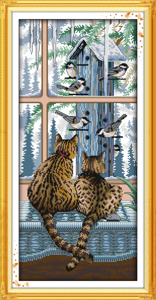 

Joy sunday animals style Look at each other uncountable counted cross stitch cat Kids toys